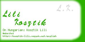 lili kosztik business card